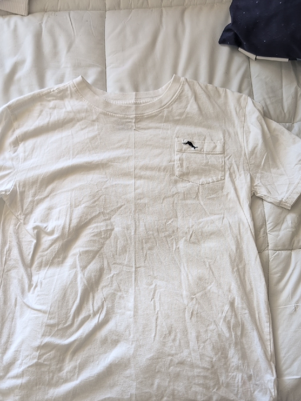 Tommy Bahama White Short Sleeve Crew Pocket Tee with Small Logo